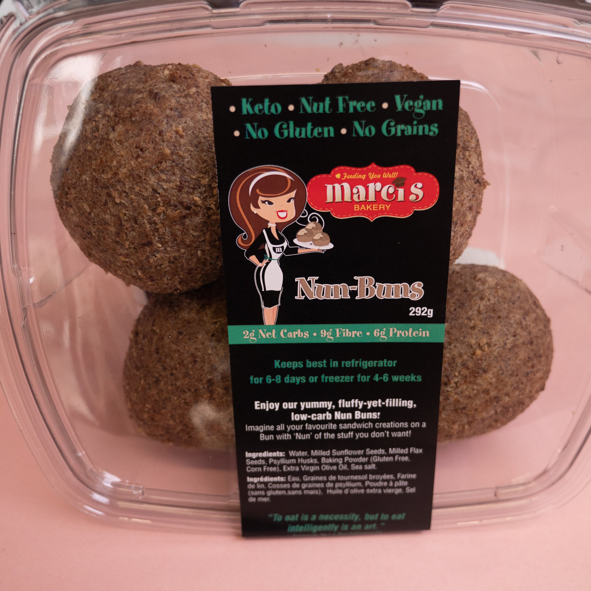 Bread: Keto, Low Carb, Sugar-Free Nun-Buns (4 Pack)